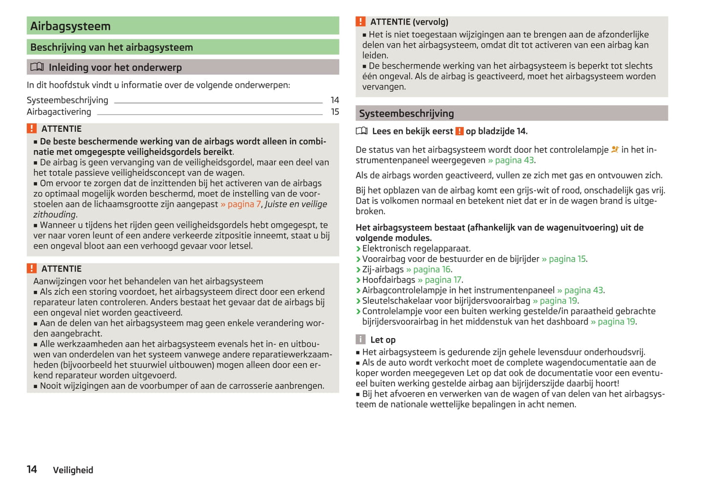 2014-2015 Skoda Fabia Owner's Manual | Dutch