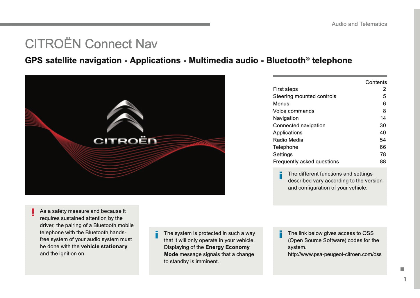 Citroën C3 Audio And Telematics Guide Bedienungsanleitung 2016 - 2017