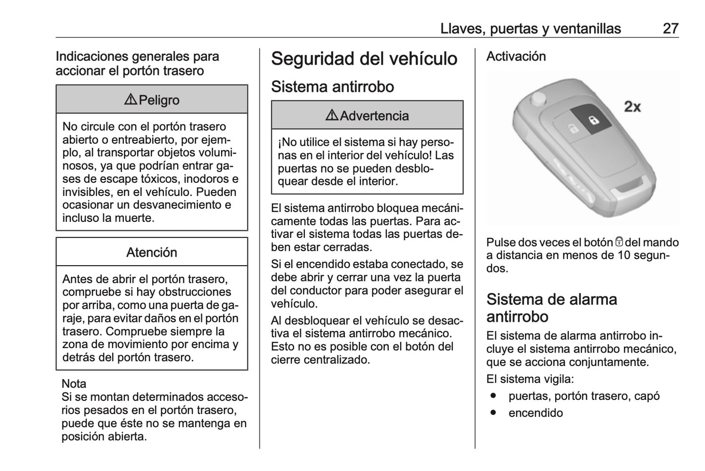 2016-2017 Opel Meriva Owner's Manual | Spanish