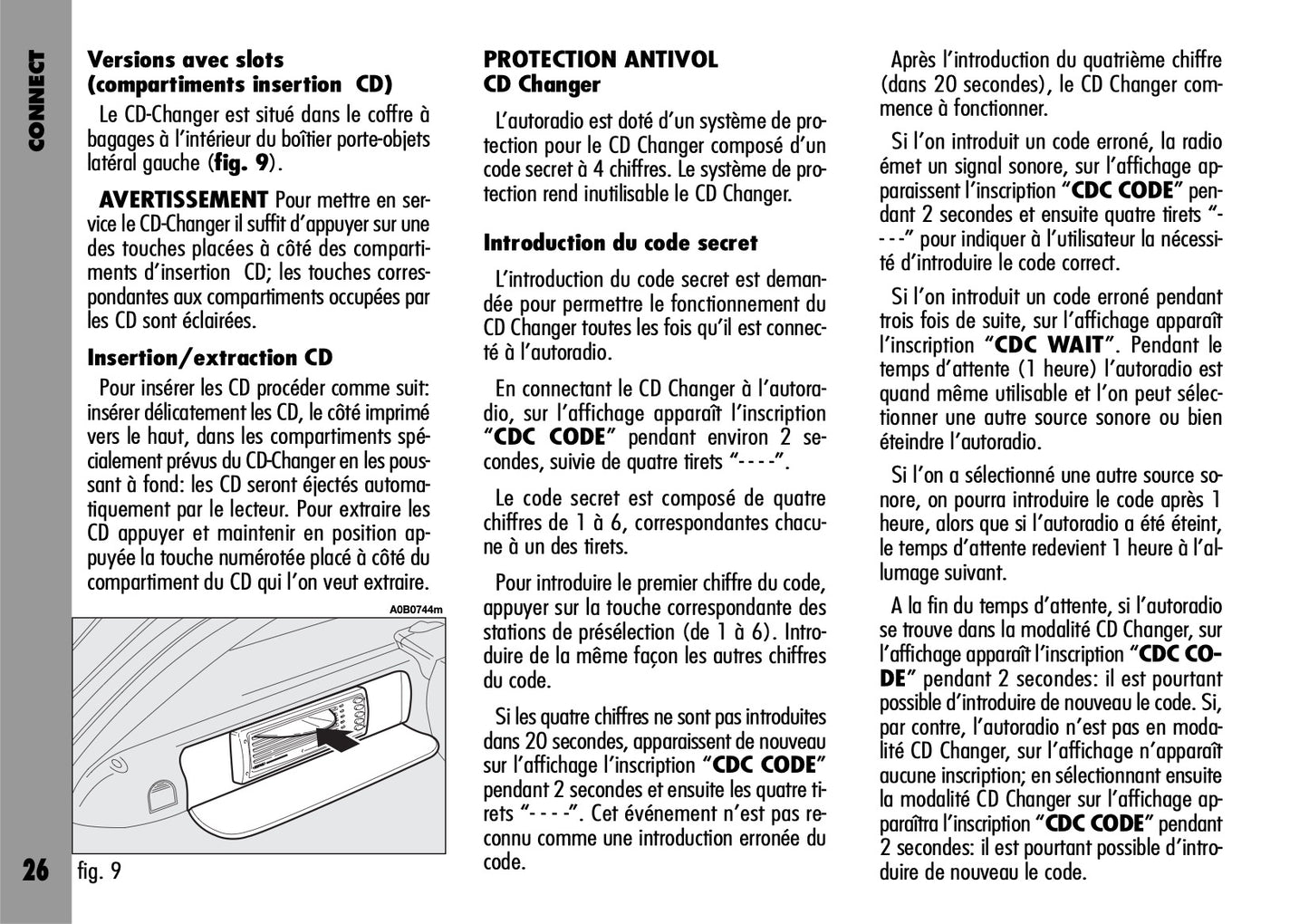 Alfa Romeo Connect-Navigateur-Connect Nav  Guide d'utilisation 2004 - 2007