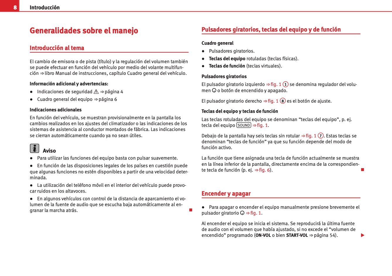 Seat Sound System 2.0 Manual de Instrucciones 2010 - 2015