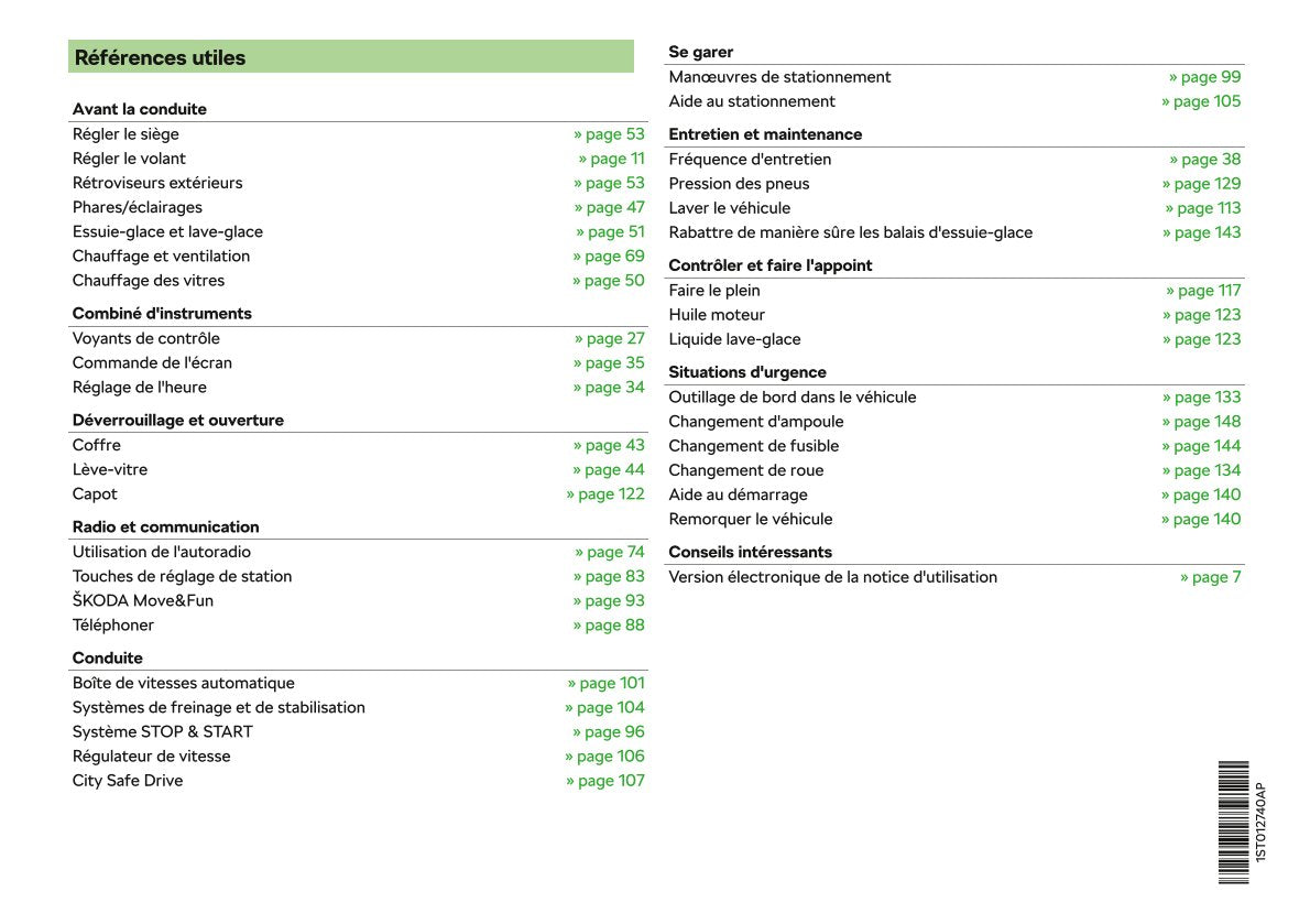 2017-2018 Skoda Citigo Owner's Manual | French