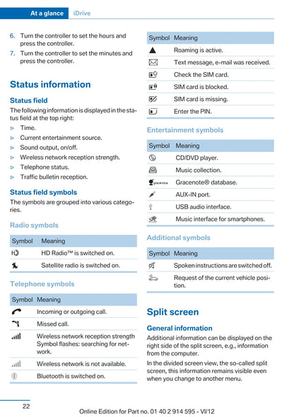 2013 BMW X1 Owner's Manual | English