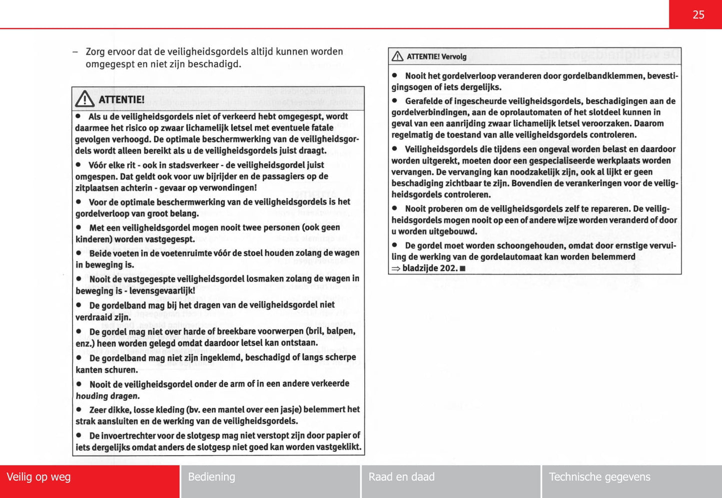 2004-2009 Seat Altea Owner's Manual | Dutch