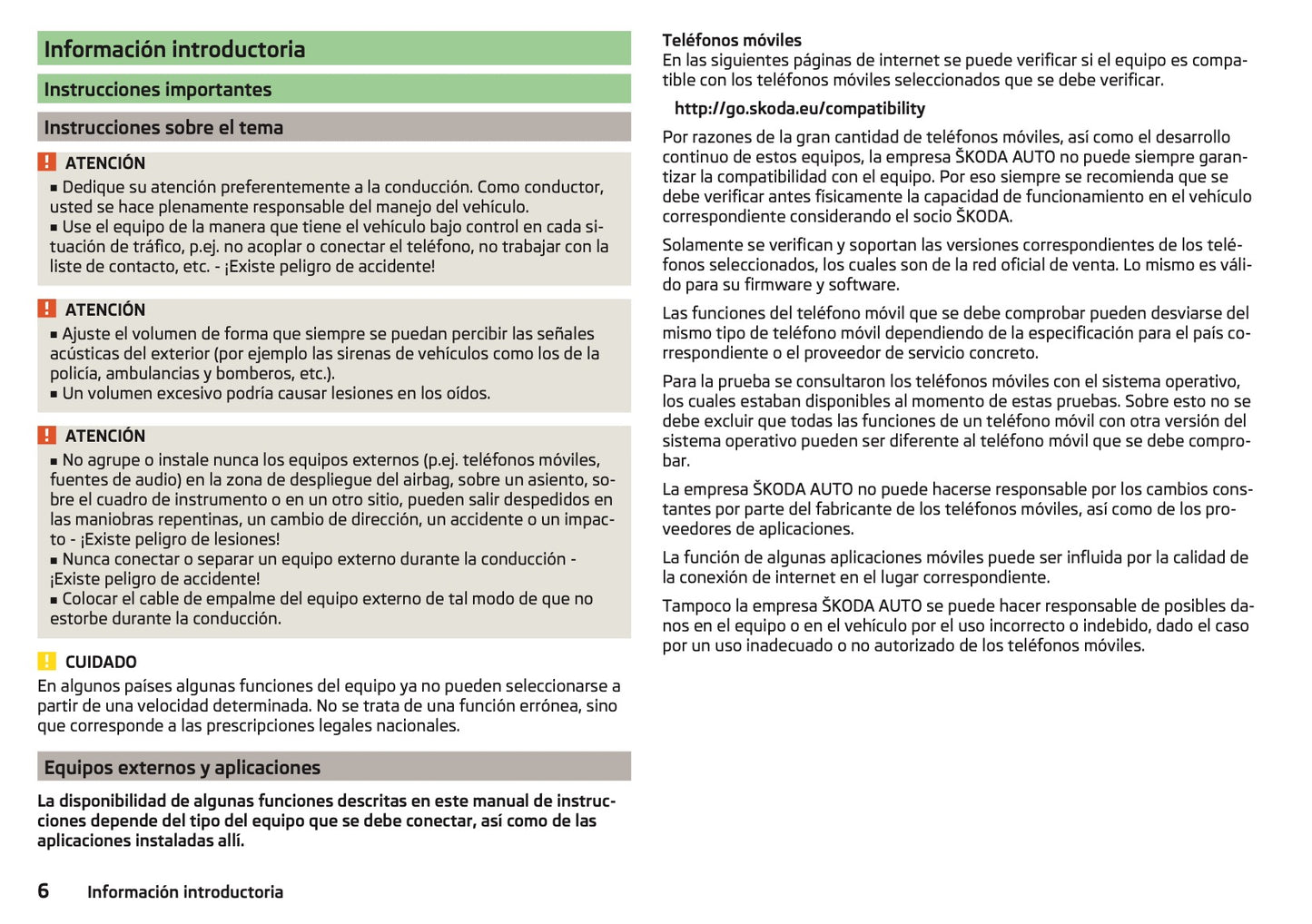 Skoda Swing Manual de Instrucciones 2014 - 2018