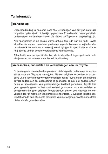 2013-2014 Toyota Yaris/Yaris Hybrid Bedienungsanleitung | Niederländisch