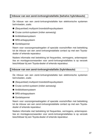 2013-2014 Toyota Yaris/Yaris Hybrid Bedienungsanleitung | Niederländisch