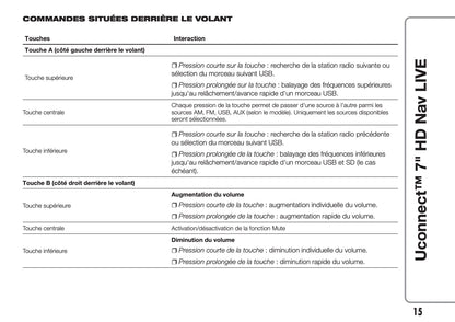 Fiat 500X Uconnect Radio Nav 7.0 Guide d'utilisation 2018 - 2019