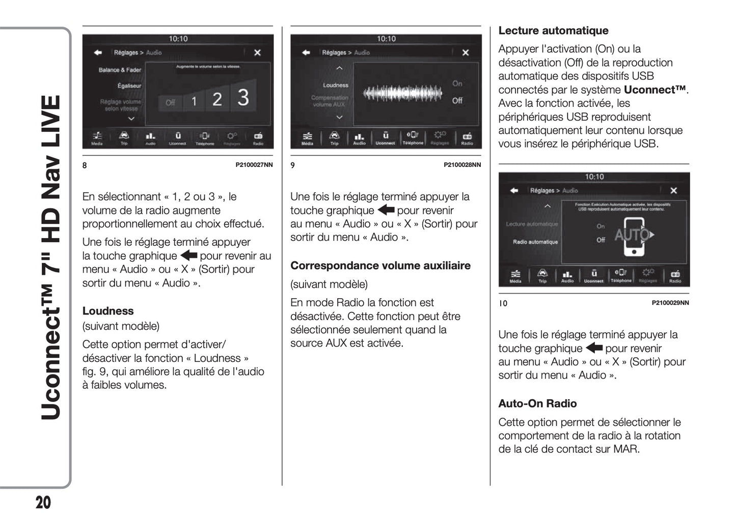 Fiat 500X Uconnect Radio Nav 7.0 Guide d'utilisation 2018 - 2019