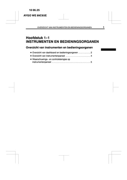 2010-2011 Toyota Aygo Owner's Manual | Dutch