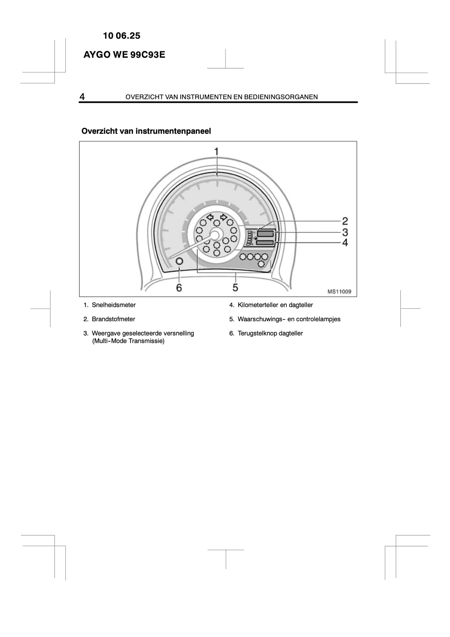 2010-2011 Toyota Aygo Owner's Manual | Dutch