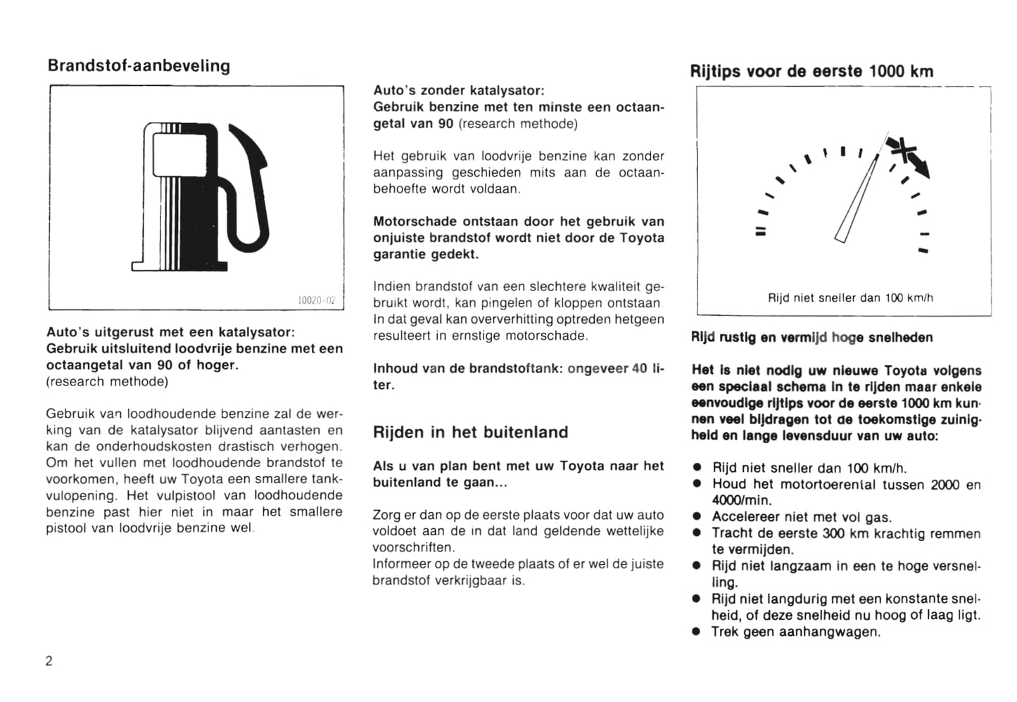 1985-1986 Toyota Starlet Bedienungsanleitung | Niederländisch