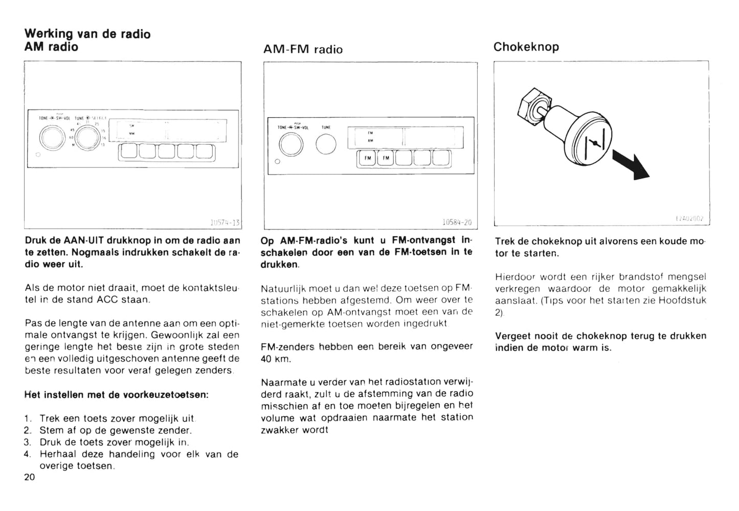 1985-1986 Toyota Starlet Owner's Manual | Dutch