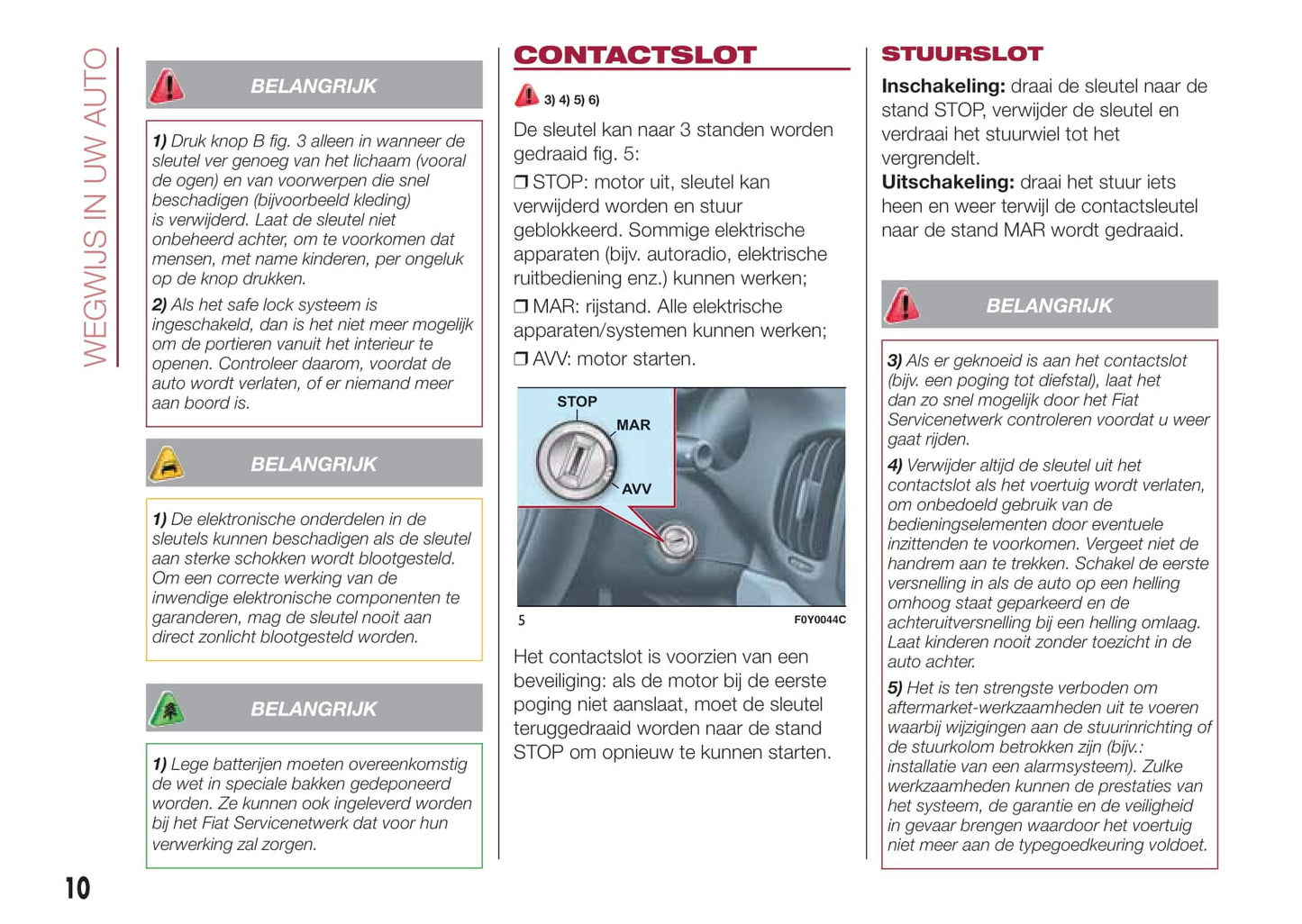 2016-2017 Fiat 500L Owner's Manual | Dutch