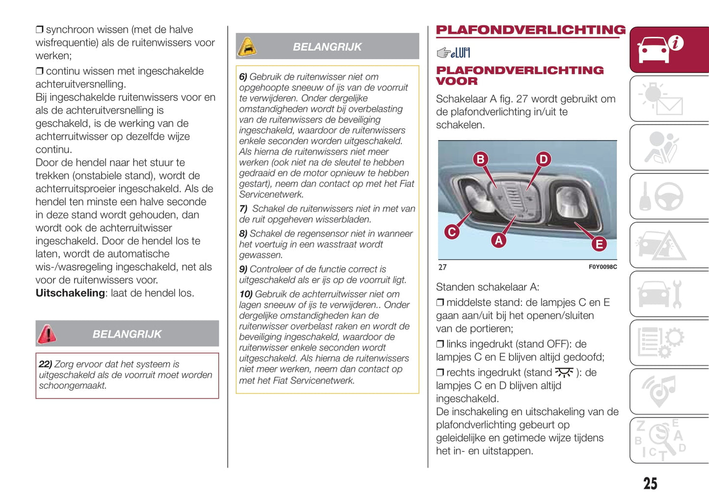 2016-2017 Fiat 500L Bedienungsanleitung | Niederländisch