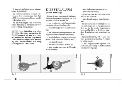 1995-2005 Lancia Lybra Bedienungsanleitung | Niederländisch