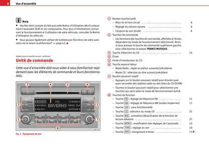 Seat Exeo Radio Adagio Guide d'instructions