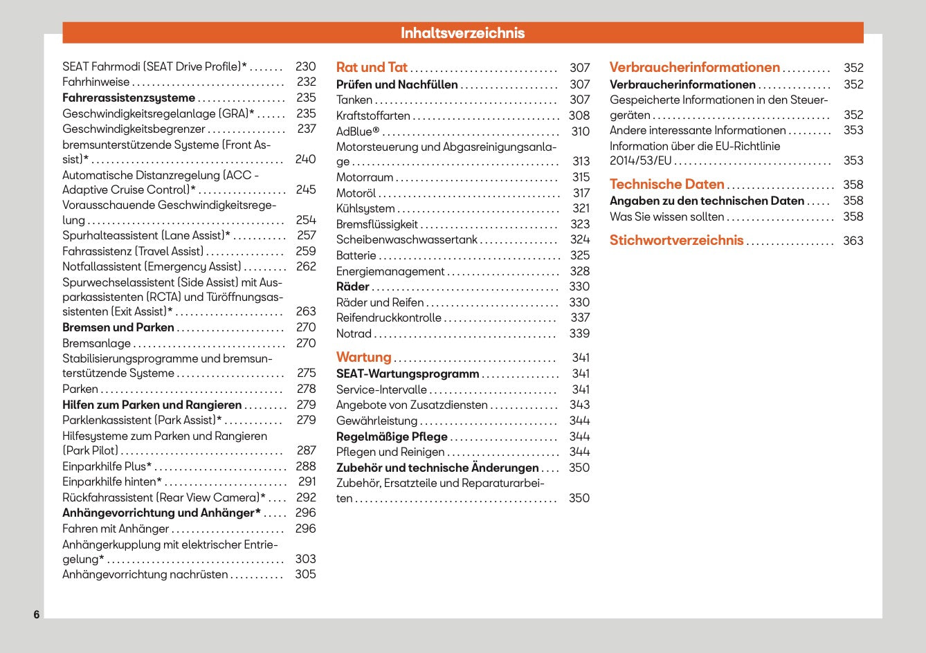 2020 Seat Leon Owner's Manual | German