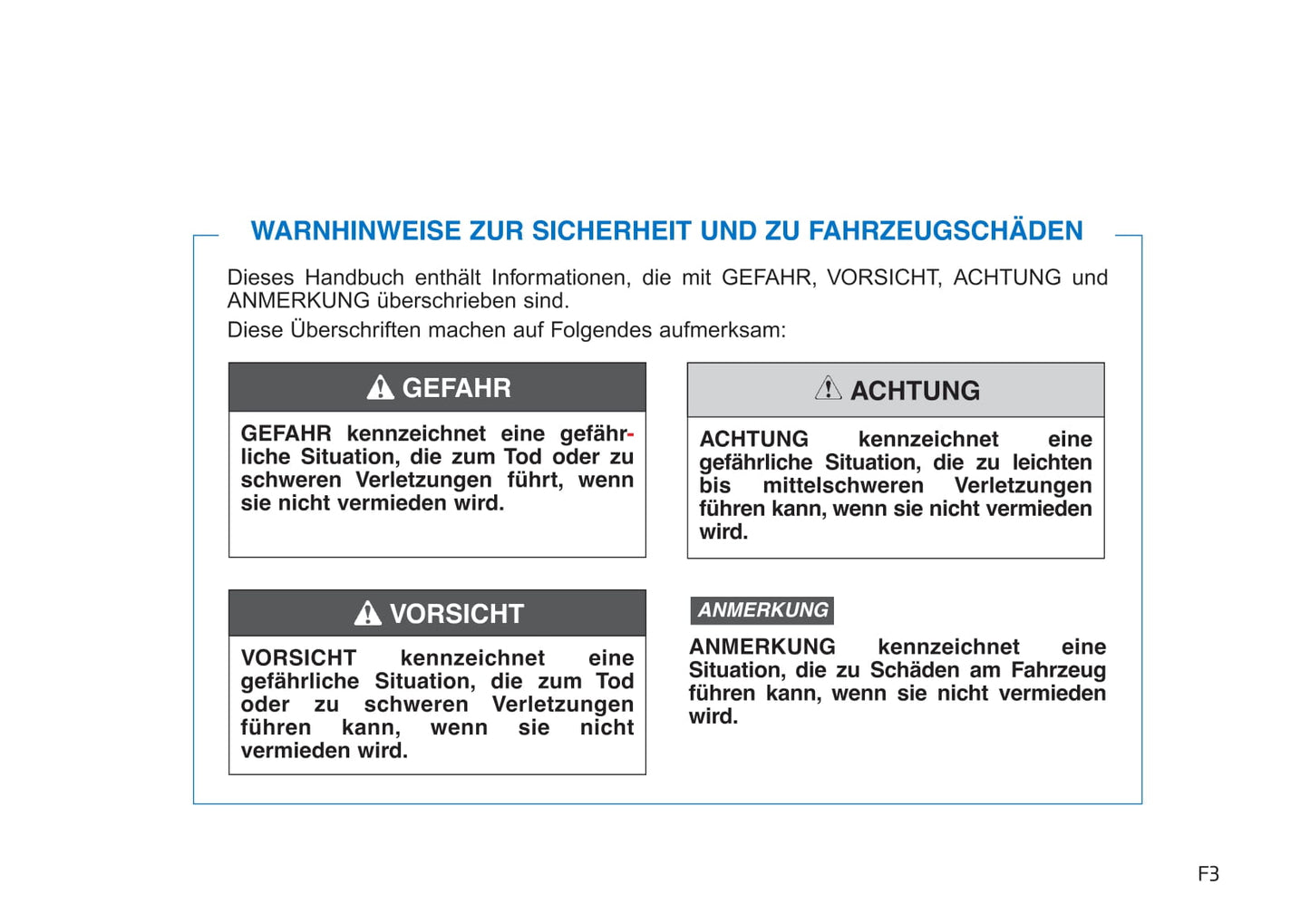 2019-2020 Hyundai i30 Owner's Manual | German