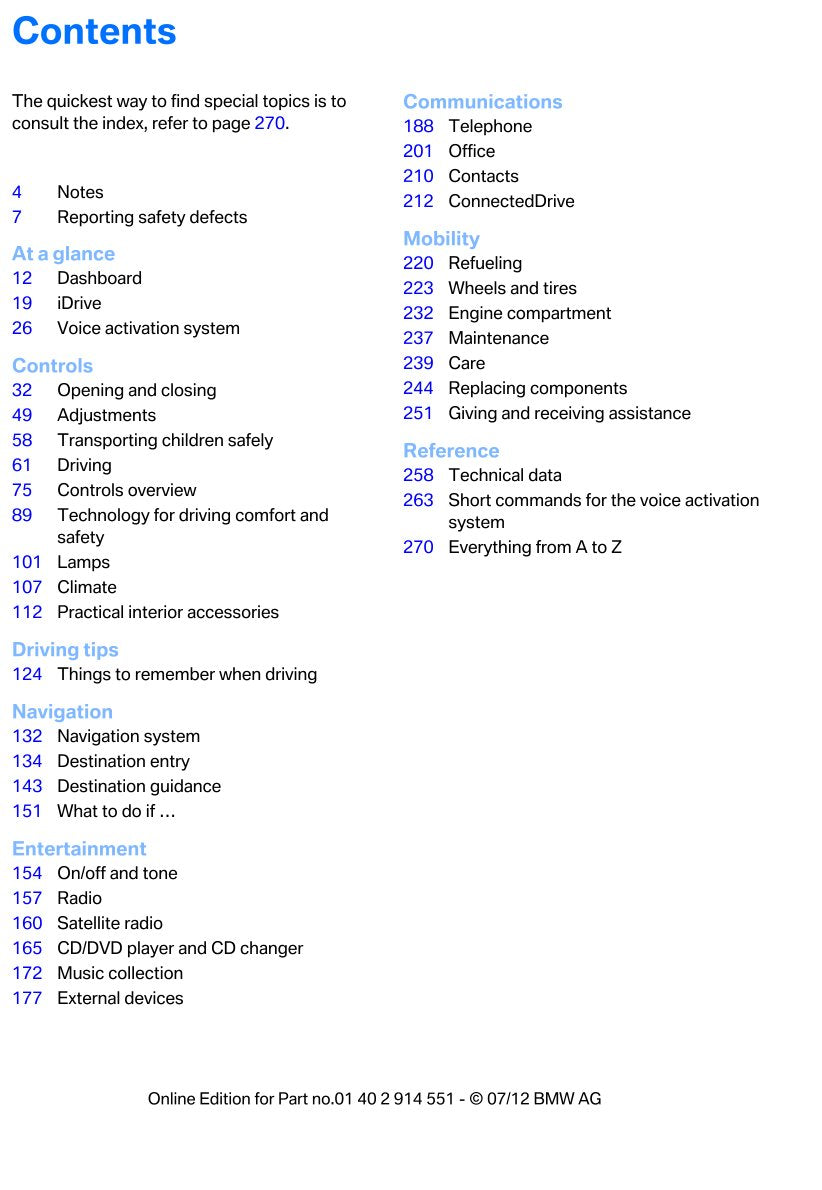 2012-2013 BMW 1 Series Owner's Manual | English