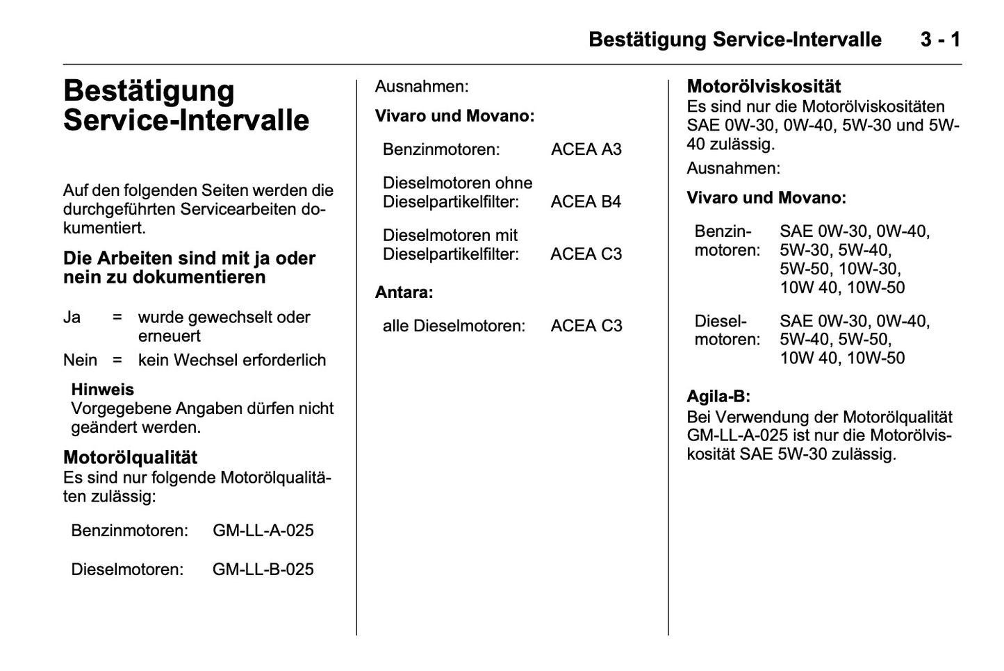 Opel Service- und Garantieheft