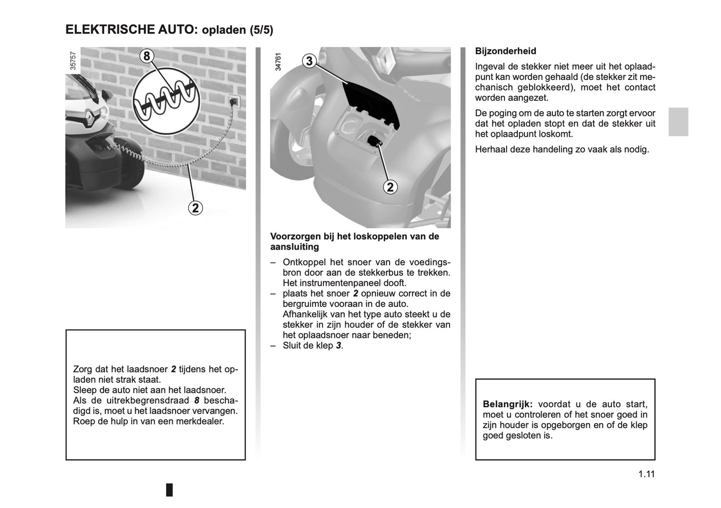 2012-2013 Renault Twizy Z.E. Owner's Manual | Dutch