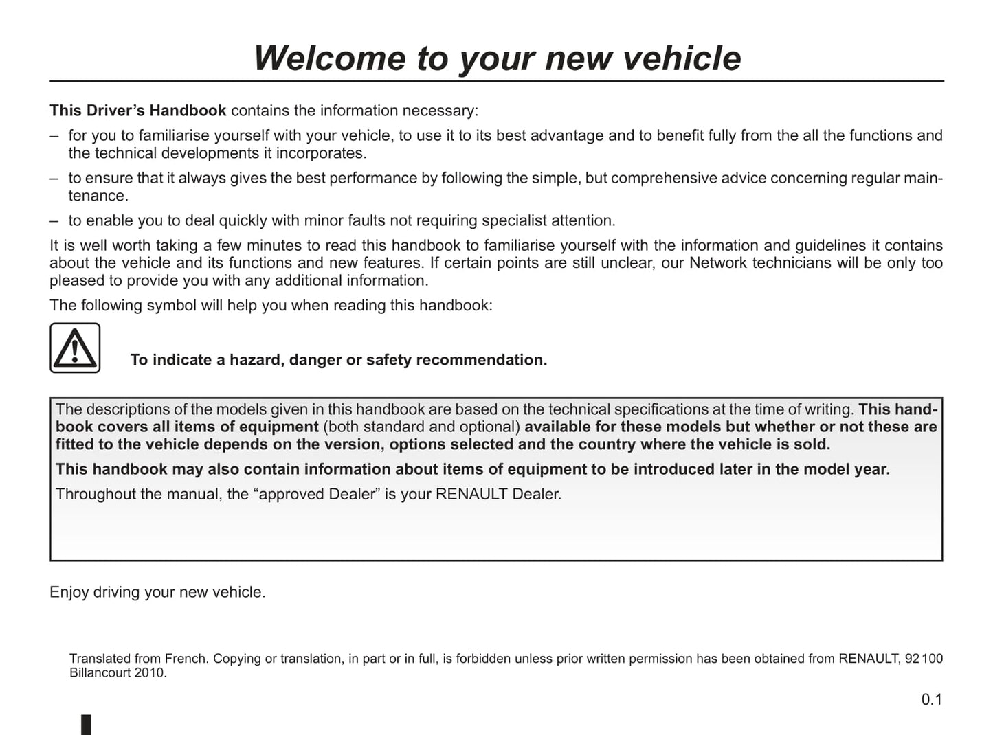 2010-2011 Renault Kangoo Bedienungsanleitung | Englisch