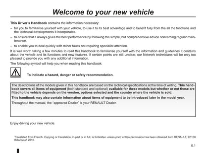 2010-2011 Renault Kangoo Bedienungsanleitung | Englisch