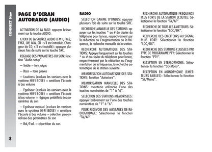 Alfa Romeo Connect Nav & Connect Nav+ Guide d'utilisation 2008 - 2011