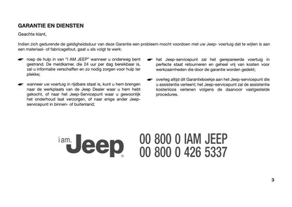 Jeep Garantie en Diensten Handleiding