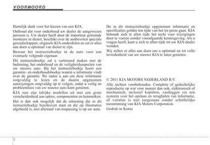 2011-2012 Kia Picanto Bedienungsanleitung | Niederländisch