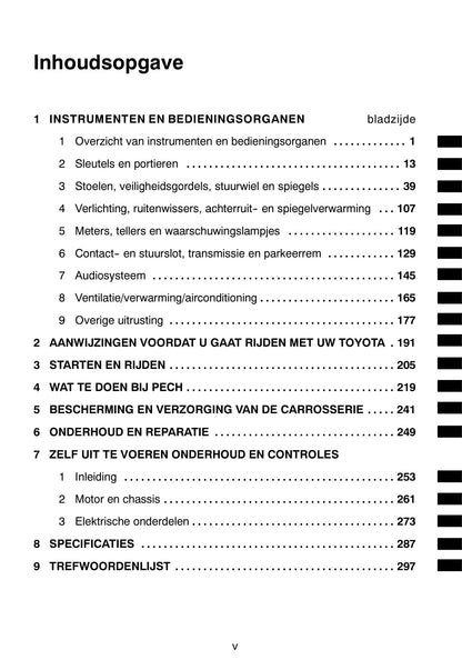 2002-2004 Toyota Camry Owner's Manual | Dutch