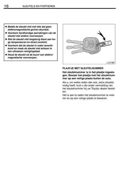 2002-2004 Toyota Camry Owner's Manual | Dutch