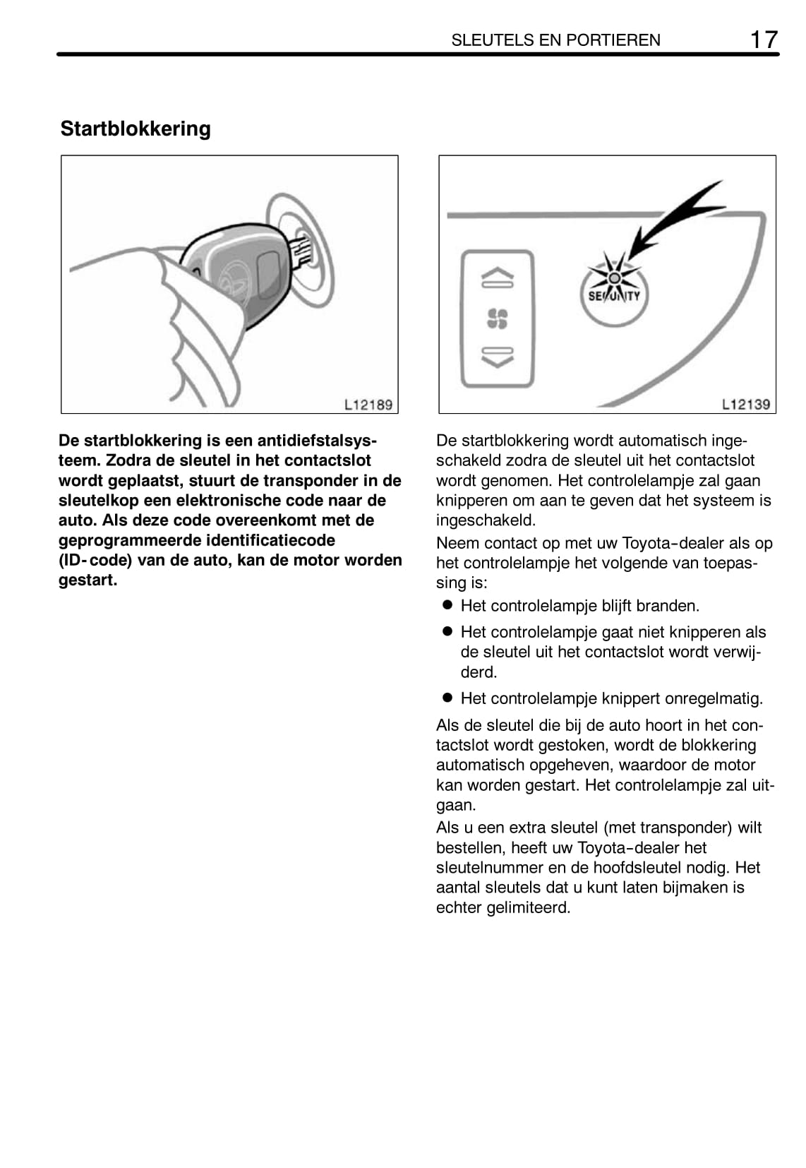 2002-2004 Toyota Camry Owner's Manual | Dutch