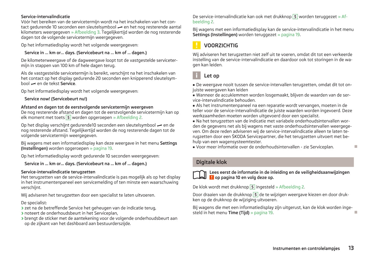 2012-2013 Skoda Octavia Owner's Manual | Dutch