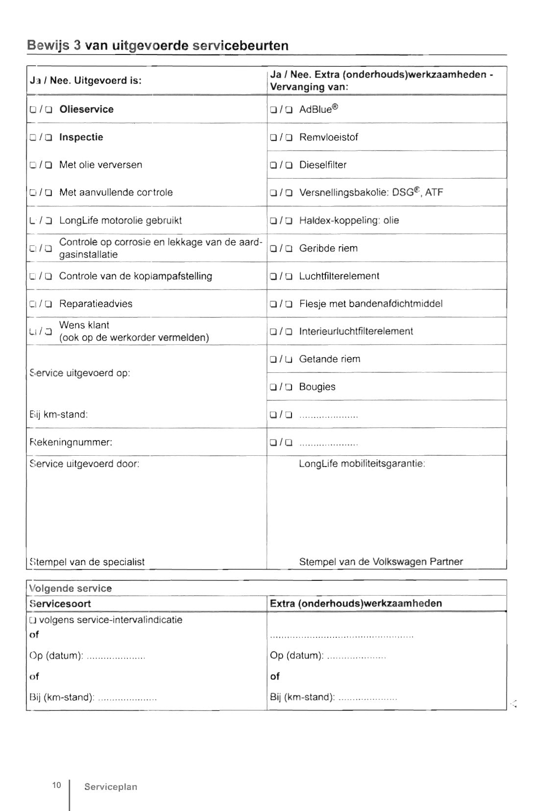 Volkswagen Serviceplan 2014