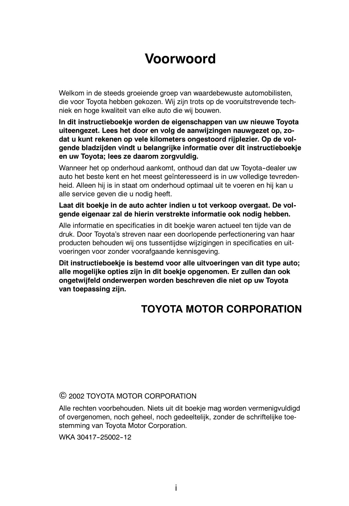 2002-2005 Toyota Celica Owner's Manual | Dutch