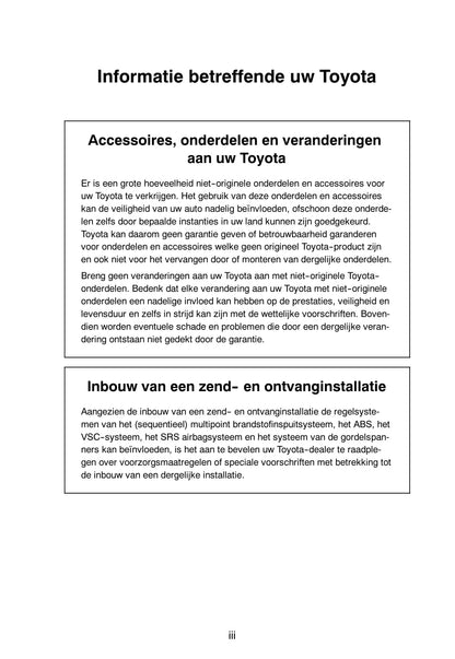 2002-2005 Toyota Celica Owner's Manual | Dutch
