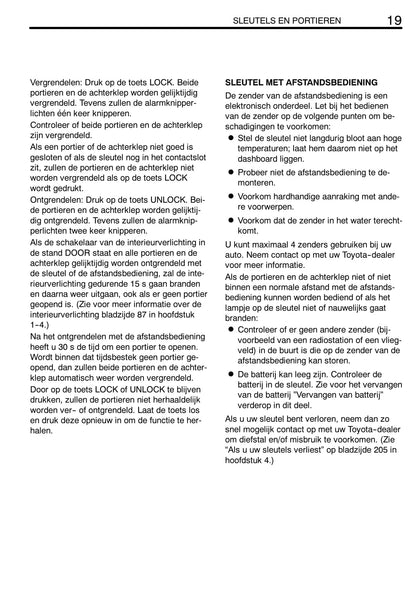 2002-2005 Toyota Celica Bedienungsanleitung | Niederländisch