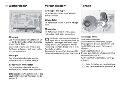 1997-1998 BMW Z3/Z3 M Bedienungsanleitung | Deutsch