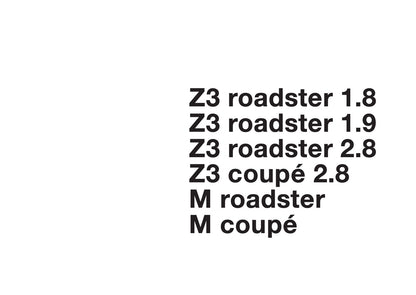 1997-1998 BMW Z3/Z3 M Bedienungsanleitung | Deutsch