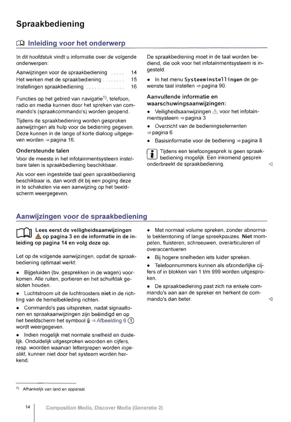 Volkswagen Composition Media, Discover Media (Generatie 2) Handleiding 2015