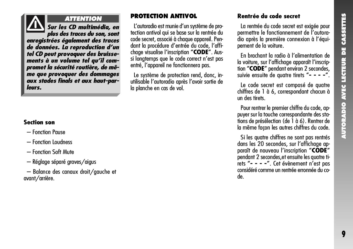 Alfa Romeo 156 Autoradio Guide d'utilisation 2004 - 2007