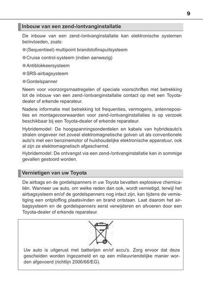 2013-2014 Toyota Auris / Auris Hybrid Bedienungsanleitung | Niederländisch