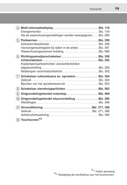 2013-2014 Toyota Auris / Auris Hybrid Owner's Manual | Dutch