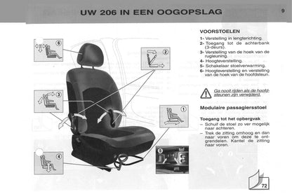 2002-2003 Peugeot 206/206 SW Bedienungsanleitung | Niederländisch