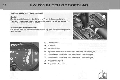 2002-2003 Peugeot 206/206 SW Owner's Manual | Dutch