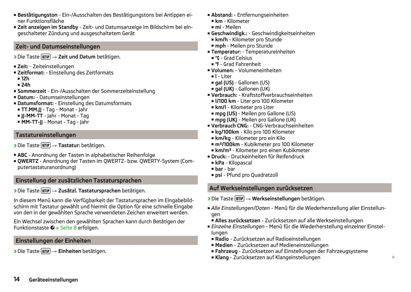 Skoda Radio Swing Infotainment Bedienungsanleitung 2014