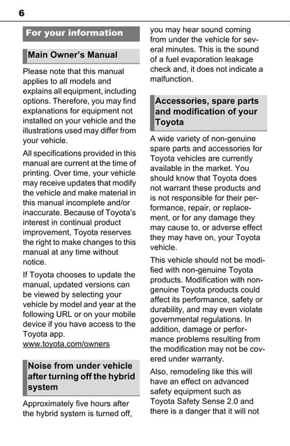 2022 Toyota Sienna Hybrid Owner's Manual | English