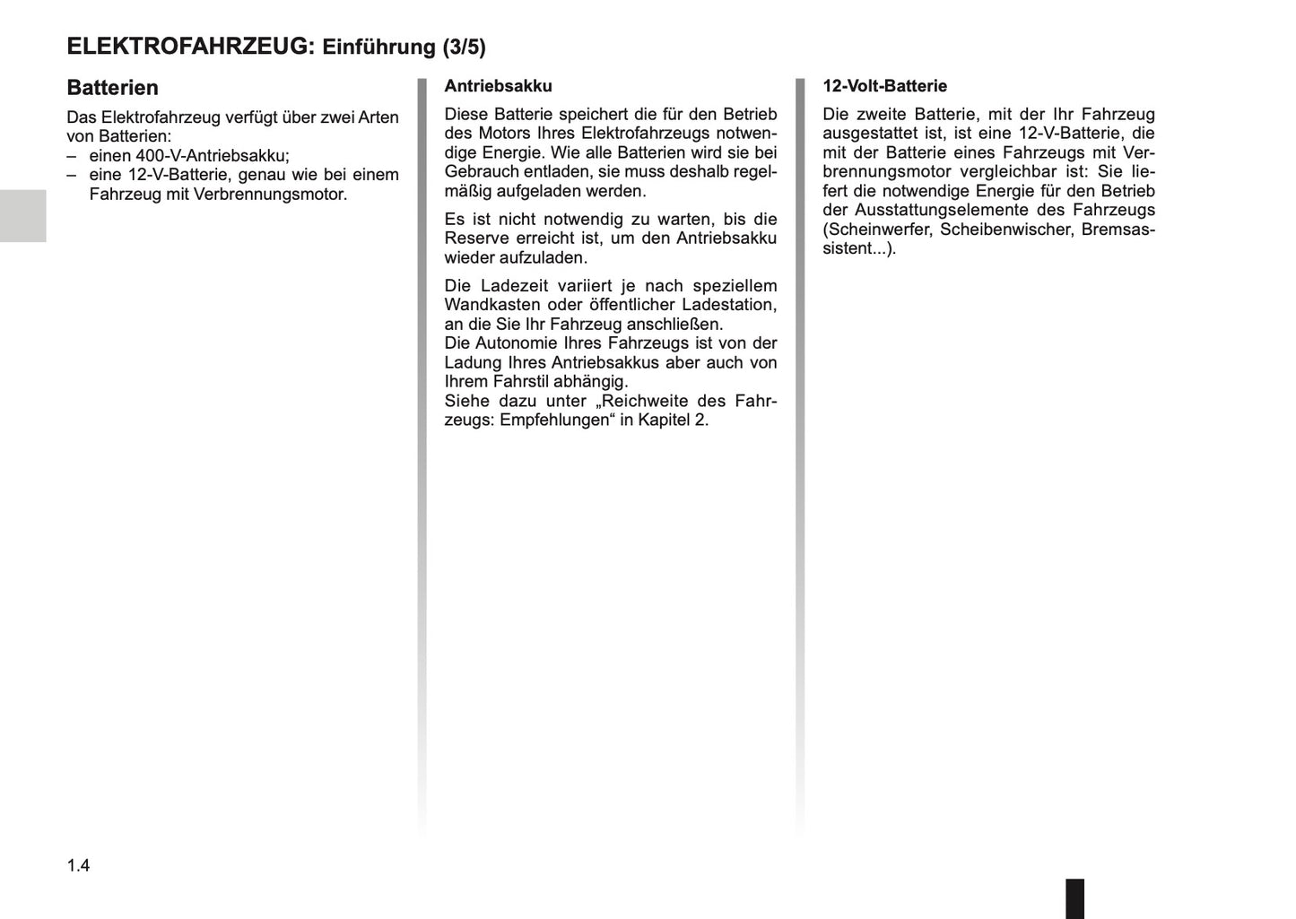 2014-2015 Renault Kangoo Z.E. Owner's Manual | German